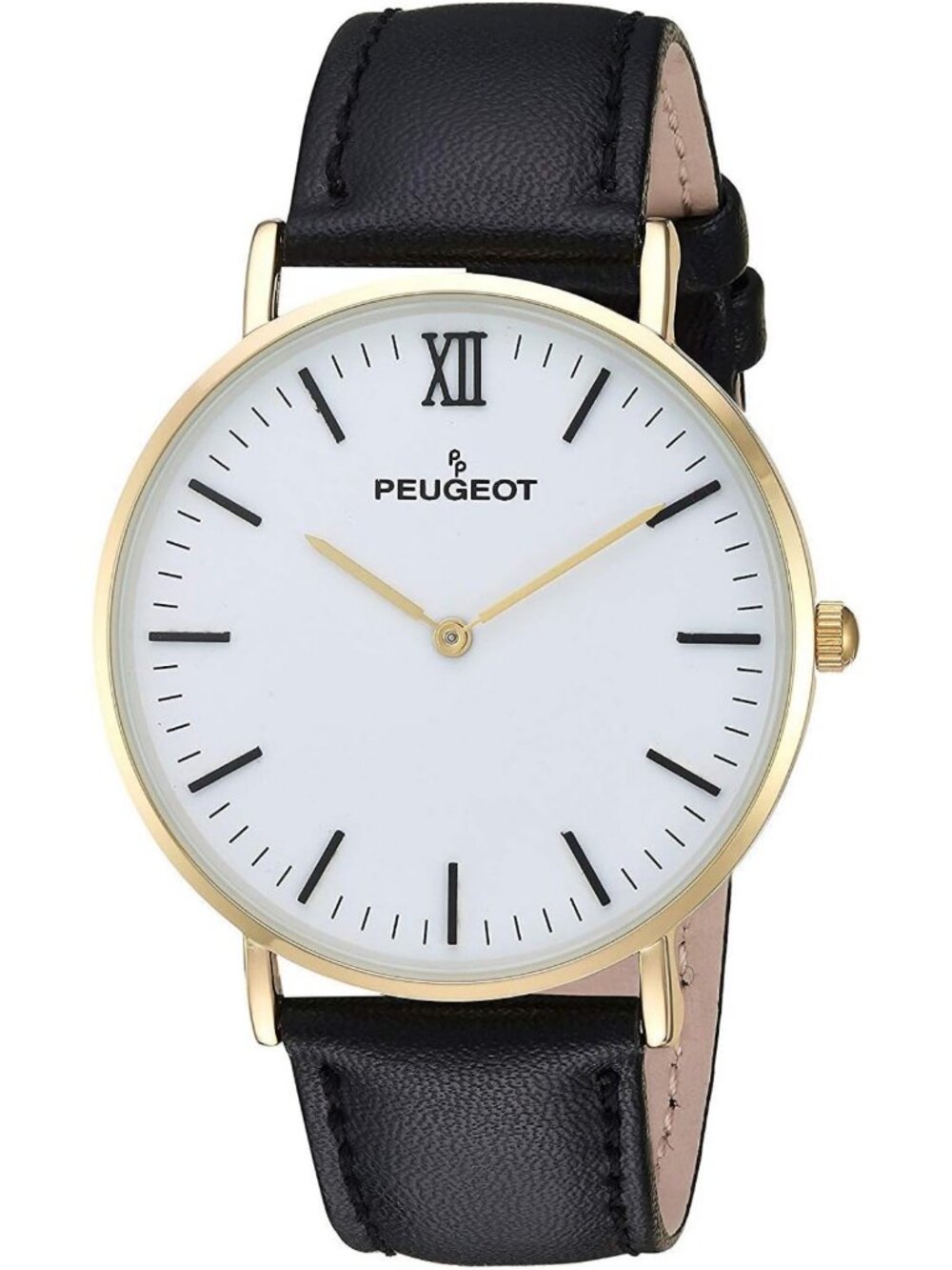 Peugeot Men's Ultra Slim Minimalist Easy Read Round Dress Watch